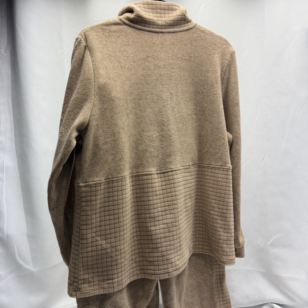 Cuddl Duds Fleece Lounge Set Women's Large Beige Pullover Top Pants Cozy - Picture 5 of 13